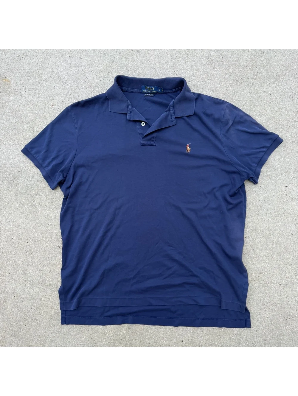 Polo Ralph Lauren Polo Shirt Men L Navy Classic Casual